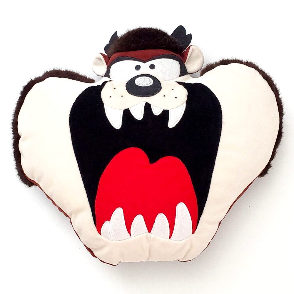 Vintage‎ 1995 Looney Tunes Taz Tasmanian Devil Soft Stuff Plush Toy Pillow Rare